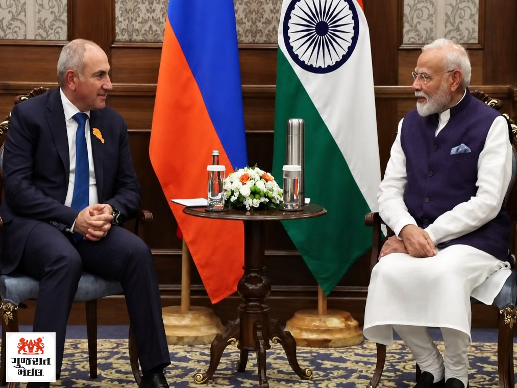SCO સમિટ દરમિયાન વડાપ્રધાન મોદી અને આર્મેનિયાના PM પશિન્યાન વચ્ચે દ્વિપક્ષીય બેઠક.