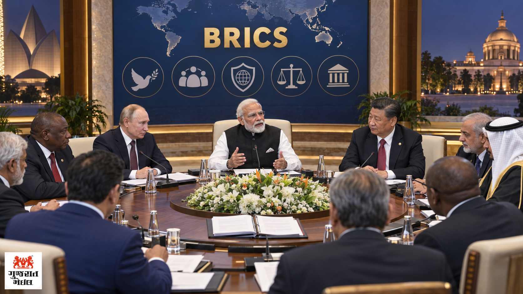 નવી દિલ્હી ઘોષણાપત્ર પર BRICS દેશોમાં સહમતી; શાંતિ, સંવાદ અને સમાન વૈશ્વિક વ્યવસ્થાને પ્રાધાન્ય.