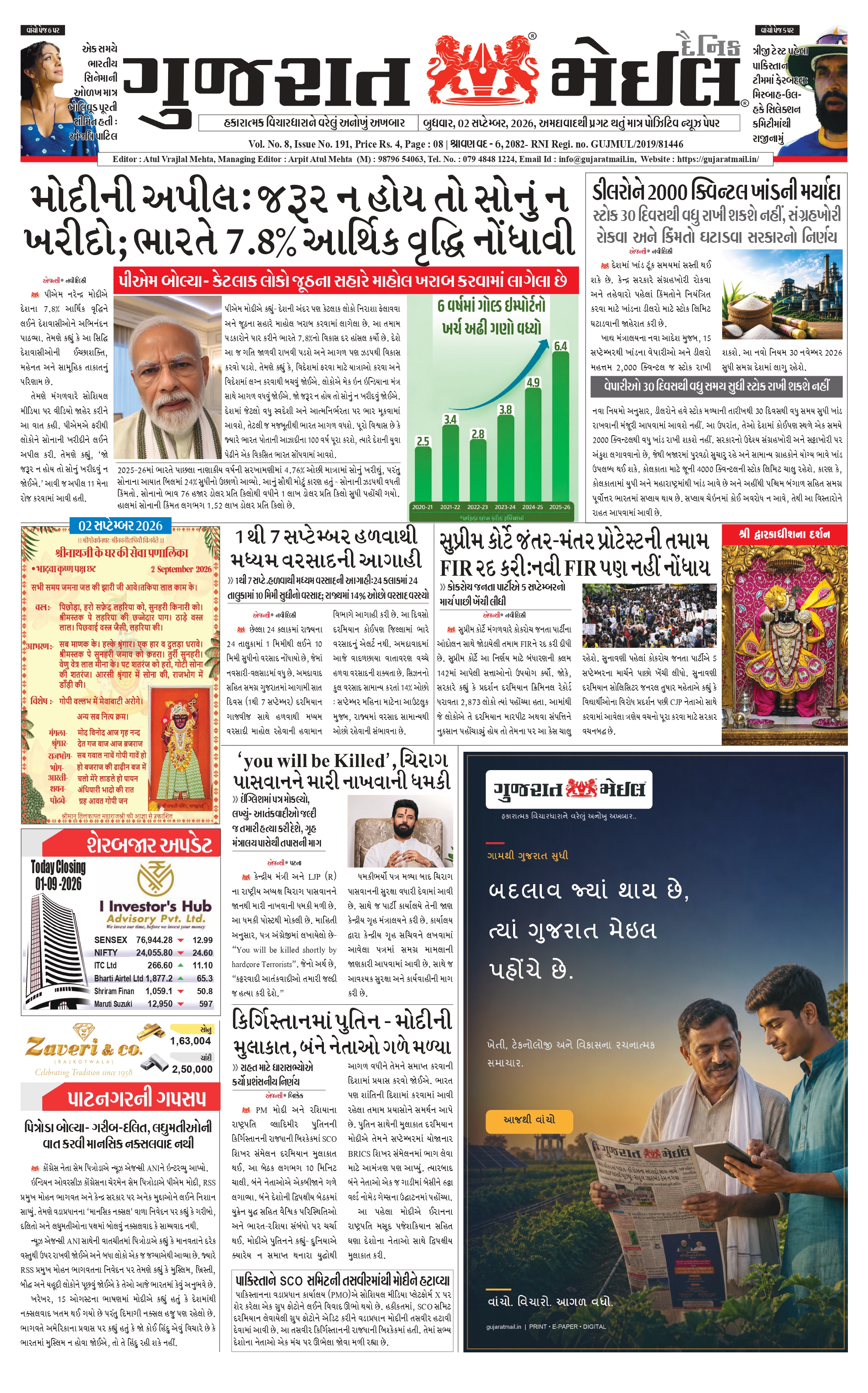 Gujarat Mail 02 September 2026 cover